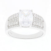 Sterling Silver Semi Mount Ring Setting Cushion CU 9x7mm White Topaz - Syzjewelry